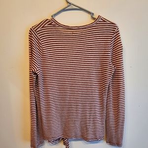 Madewell womens long sleeve brown striped shirt.